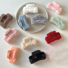 Big-Size Soft Faux Fur Hair Claw Clips (12 Pc)
